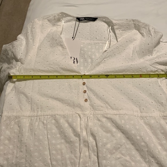 Zara openwork embroidered eyelet white dress S - Picture 15 of 16